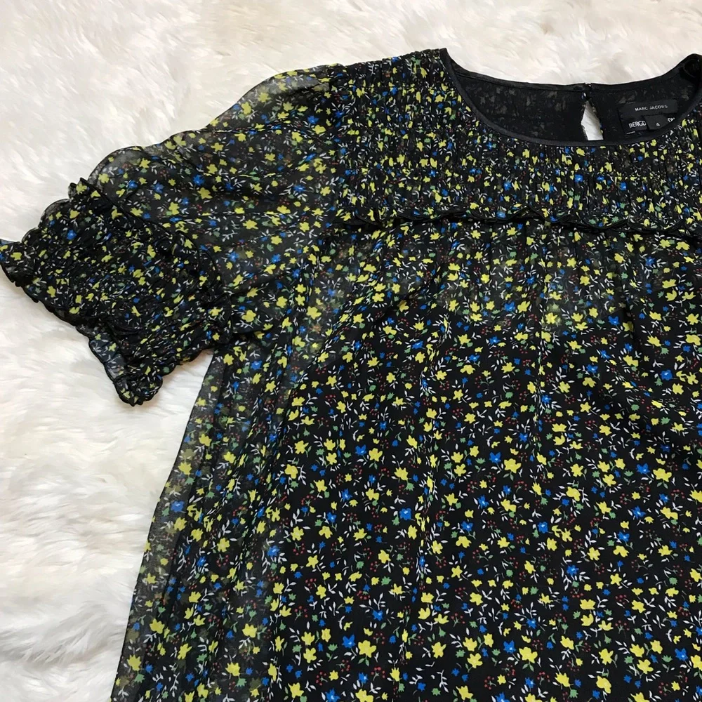 Marc Jacobs Flower Print Top Size 4 - Picture 5 of 8